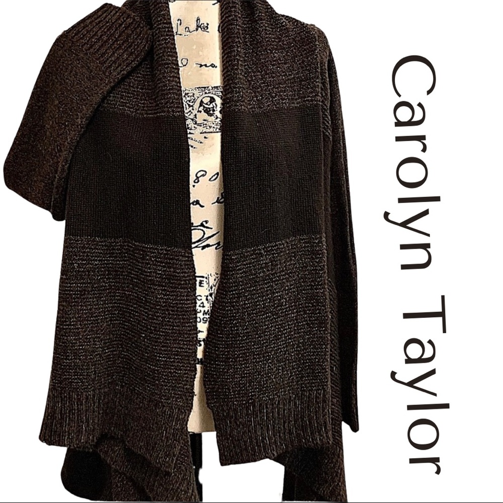 Carolyn Taylor Brown Draped Cascading Cardigan
